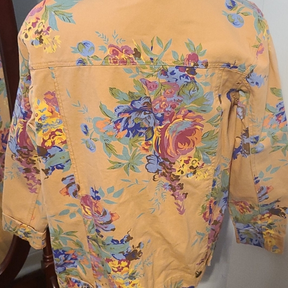 SUSAN GRAVER FLORAL JEAN JACKET S - Picture 2 of 2